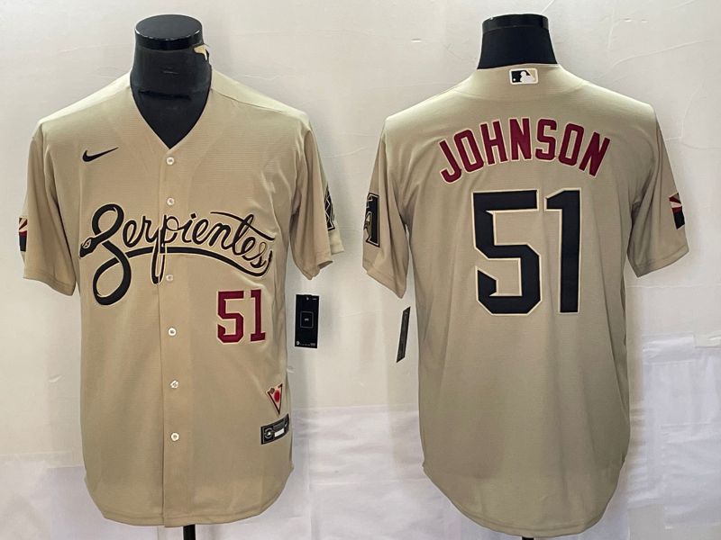 Men Arizona Diamondback #51 Johnson City Edition Gray Game Nike 2023 MLB Jersey->arizona diamondback->MLB Jersey